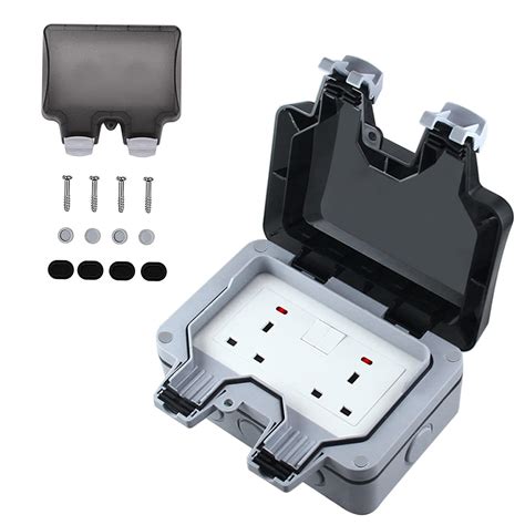 block plastic cover electrical box|waterproof outside socket box.